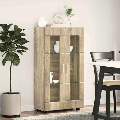 Sideboard | Kommode | Vitrinenschrank | Glastüren | Wohnzimmermöbel | 103 cm