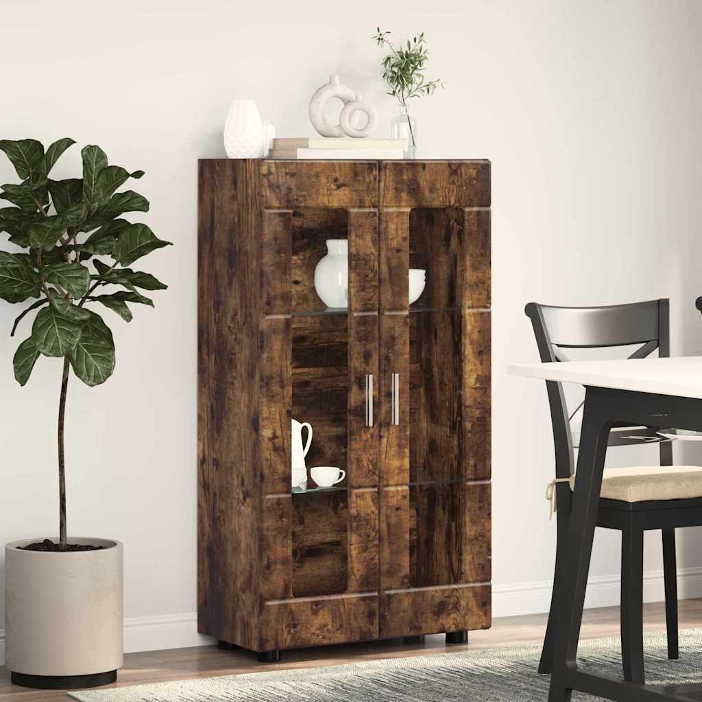 Sideboard | Kommode | Vitrinenschrank | Glastüren | Wohnzimmermöbel | 103 cm