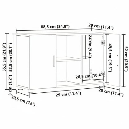 Modernes Sideboard | Anrichte | Kommode | Buffetmöbel | Schrank | 88,5 x 55,5 cm