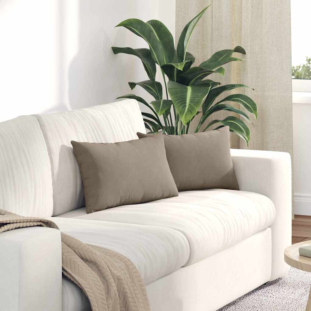 Sofakissen 2 Stück Beige 50 x 30 cm Stoff