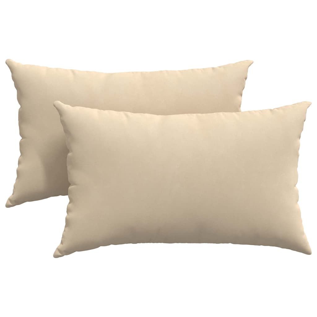 Sofakissen 2 Stück Beige 50 x 30 cm Stoff