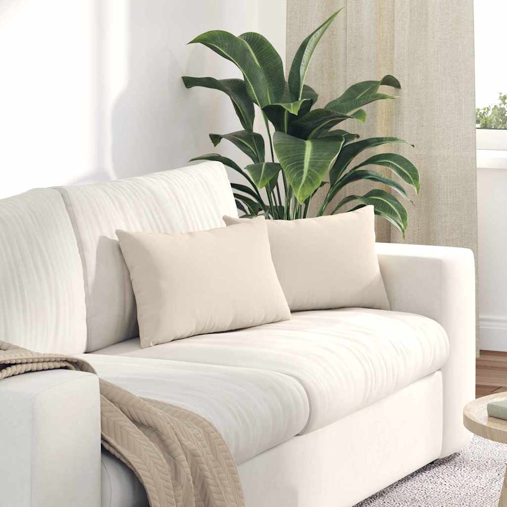 Sofakissen 2 Stück Beige 50 x 30 cm Stoff