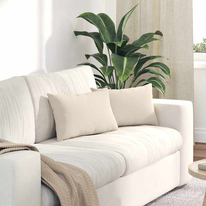 Sofakissen 2 Stück Beige 50 x 30 cm Stoff