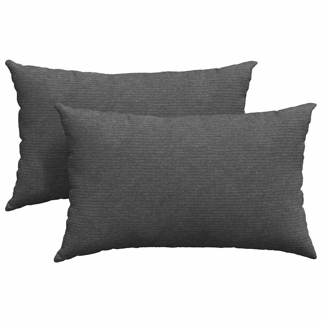 Sofakissen 2 Stück Hellgrau 50 x 30 cm Cordstoff