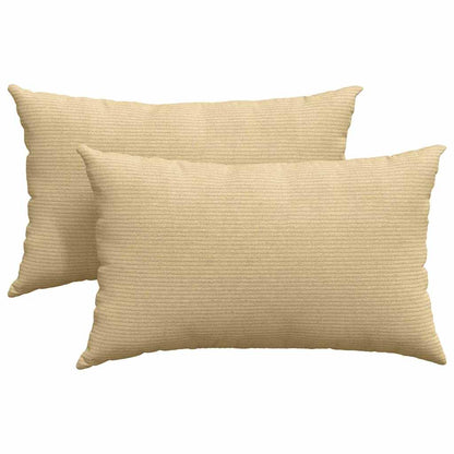 Sofakissen 2 Stück Hellgrau 50 x 30 cm Cordstoff