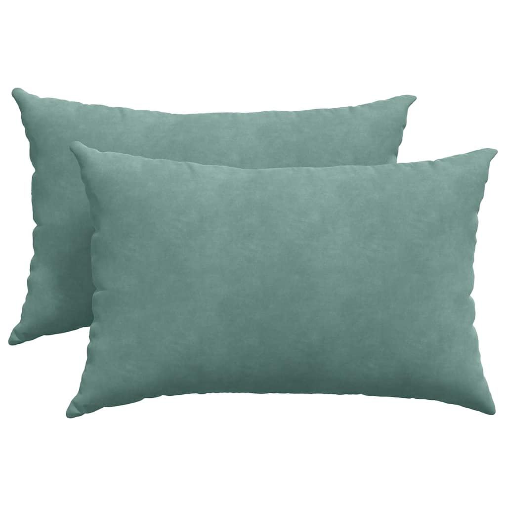 Sofakissen 2 Stück Dunkelgrün 60 x 40 cm Cordstoff