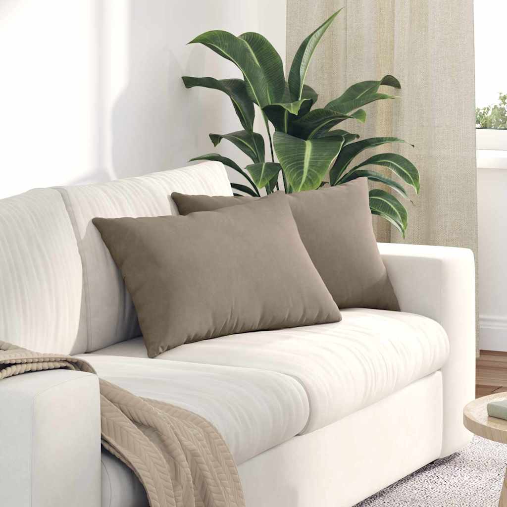 Sofakissen 2 Stück Beige 60 x 40 cm Stoff