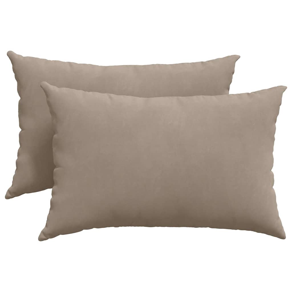 Sofakissen 2 Stück Beige 60 x 40 cm Stoff