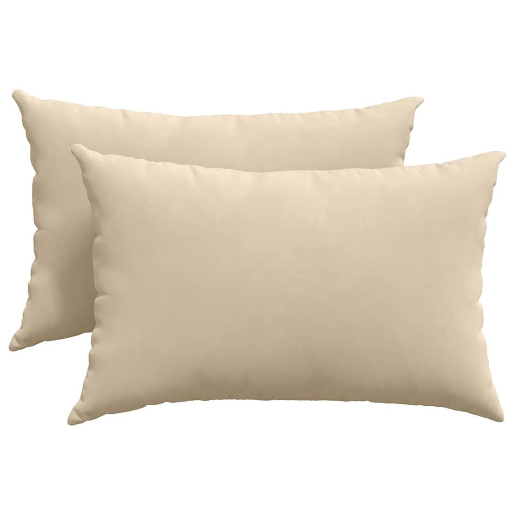 Sofakissen 2 Stück Beige 60 x 40 cm Stoff
