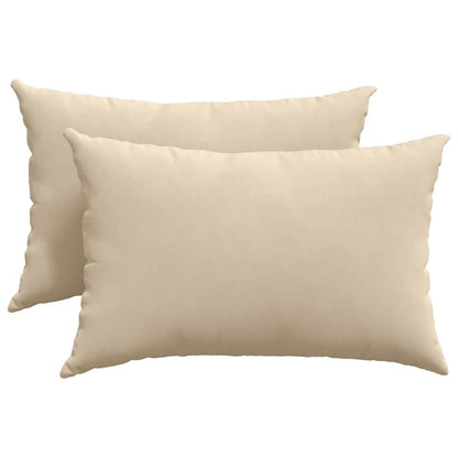 Sofakissen 2 Stück Beige 60 x 40 cm Stoff