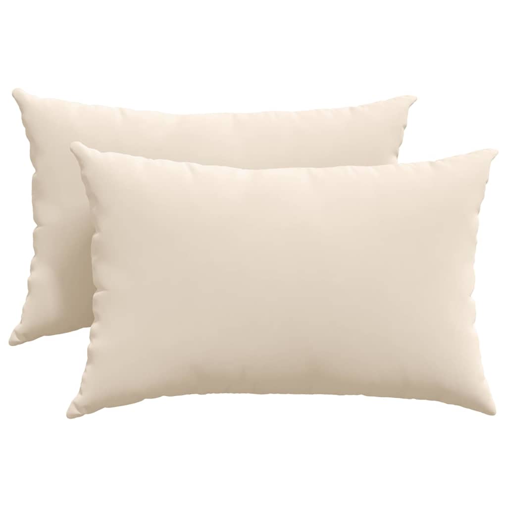 Sofakissen 2 Stück Beige 60 x 40 cm Stoff