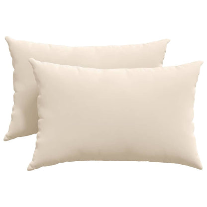 Sofakissen 2 Stück Beige 60 x 40 cm Stoff