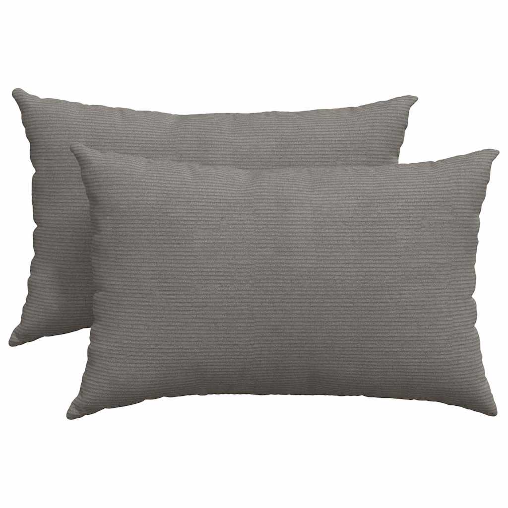 Sofakissen 2 Stück Creme 60 x 40 cm Cordstoff