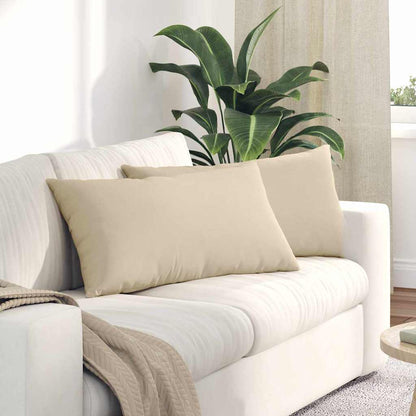 Sofakissen 2 Stück Beige 80 x 40 cm Stoff