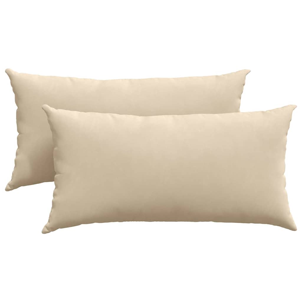 Sofakissen 2 Stück Beige 80 x 40 cm Stoff
