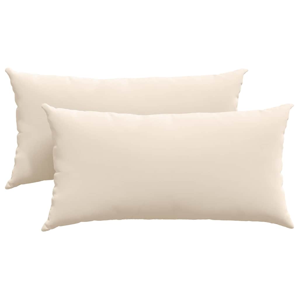 Sofakissen 2 Stück Beige 80 x 40 cm Stoff