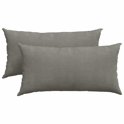 Sofakissen 2 Stück Grau-Grün 80 x 40 cm Cordstoff