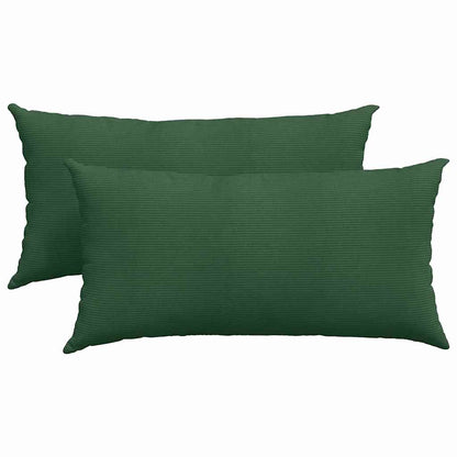 Sofakissen 2 Stück Grau-Grün 80 x 40 cm Cordstoff