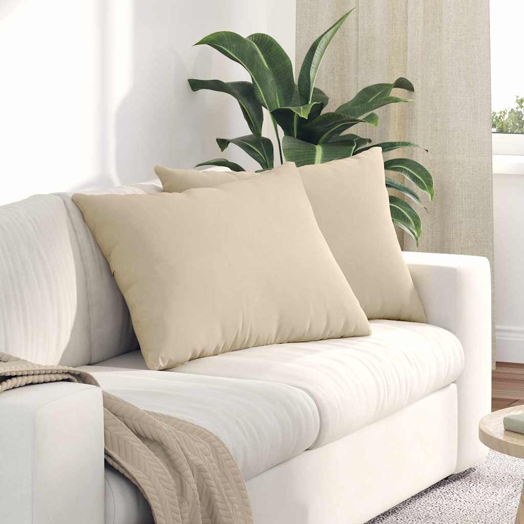 Sofakissen 2 Stück Beige 70 x 50 cm Stoff