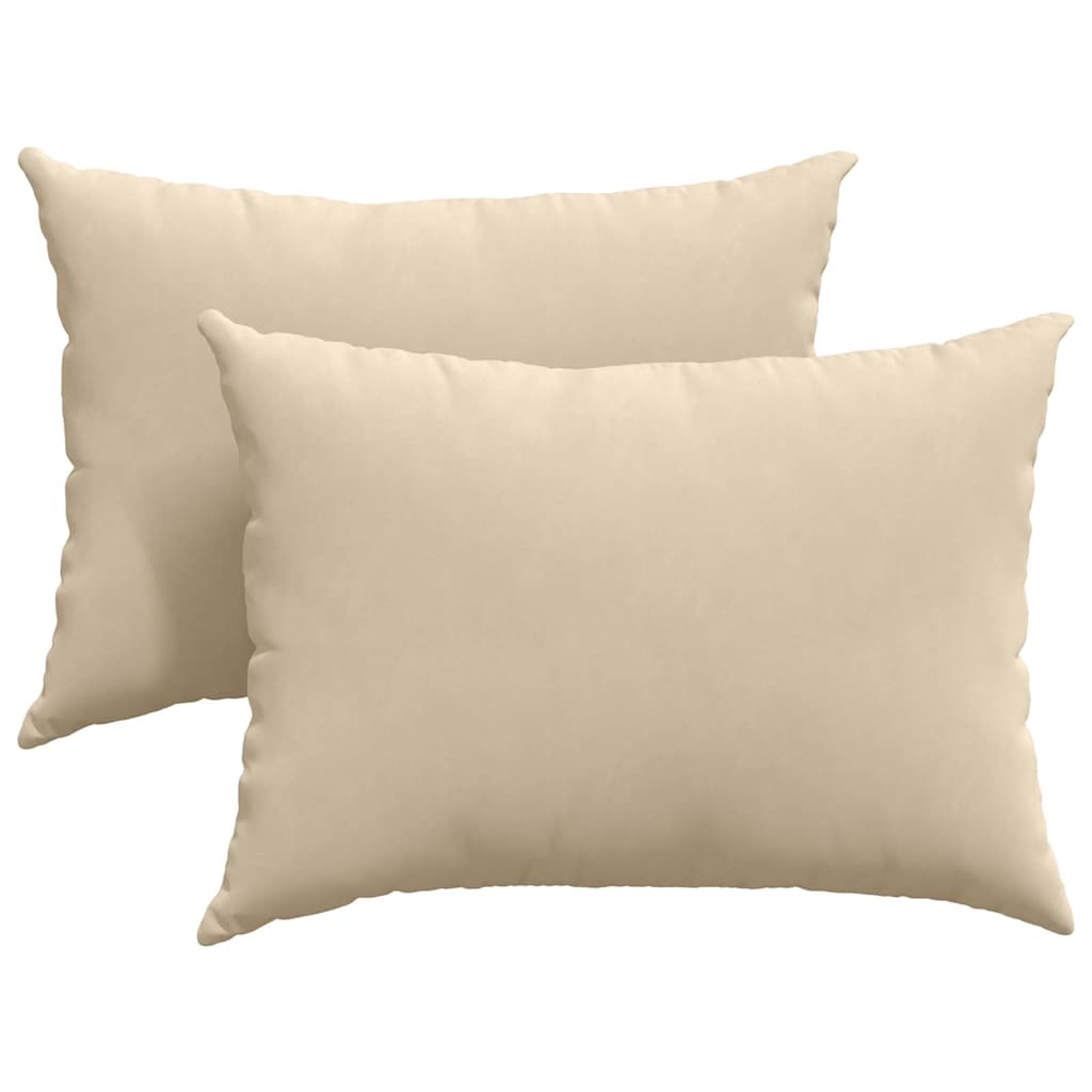 Sofakissen 2 Stück Beige 70 x 50 cm Stoff