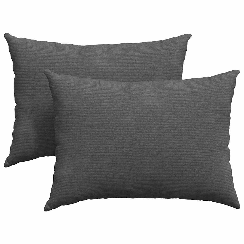 Sofakissen 2 Stück Dunkelgrau 70 x 50 cm Cordstoff