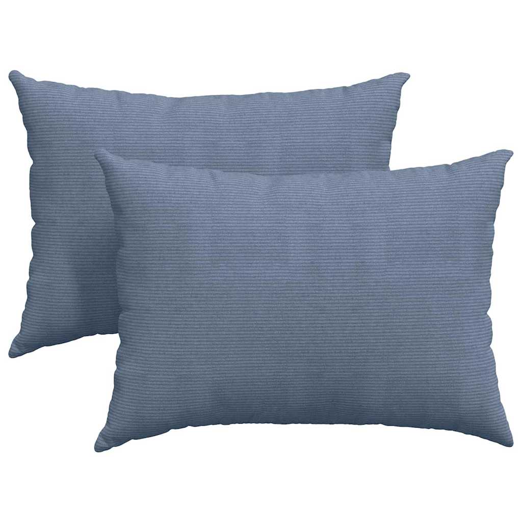 Sofakissen 2 Stück Dunkelgrau 70 x 50 cm Cordstoff