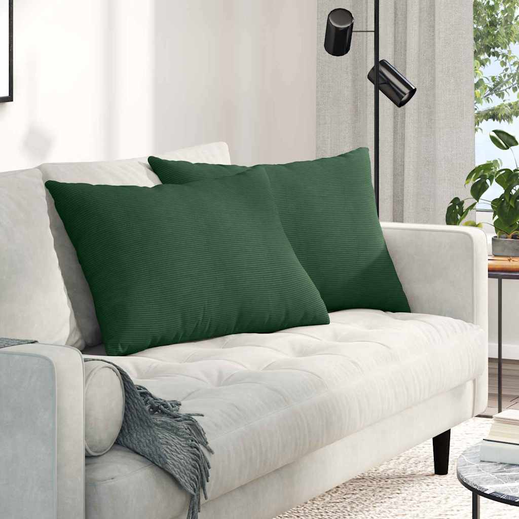 Sofakissen 2 Stück Dunkelgrau 70 x 50 cm Cordstoff