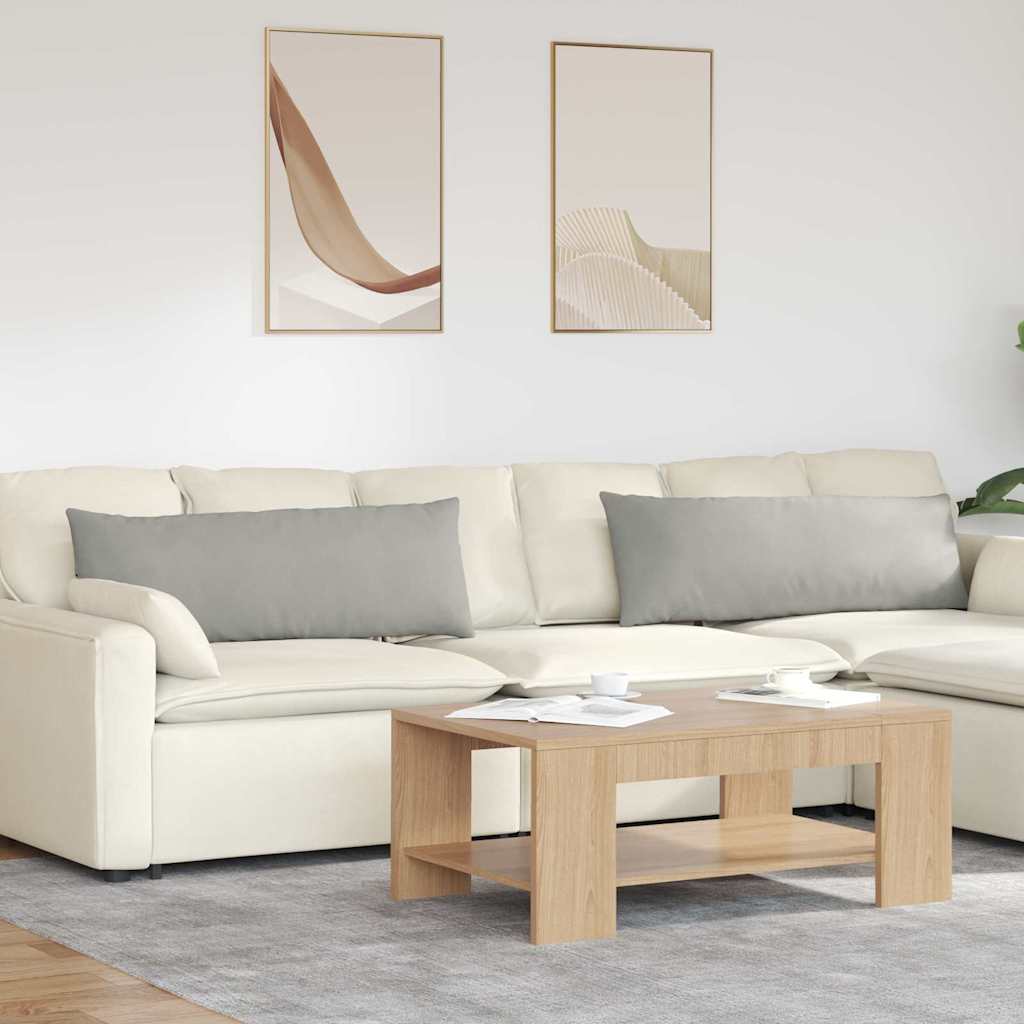 Sofakissen 2 Stück Hellgrau 120 x 40 cm Stoff
