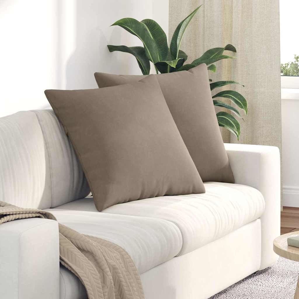 Sofakissen 2 Stück Beige 80 x 80 cm Stoff