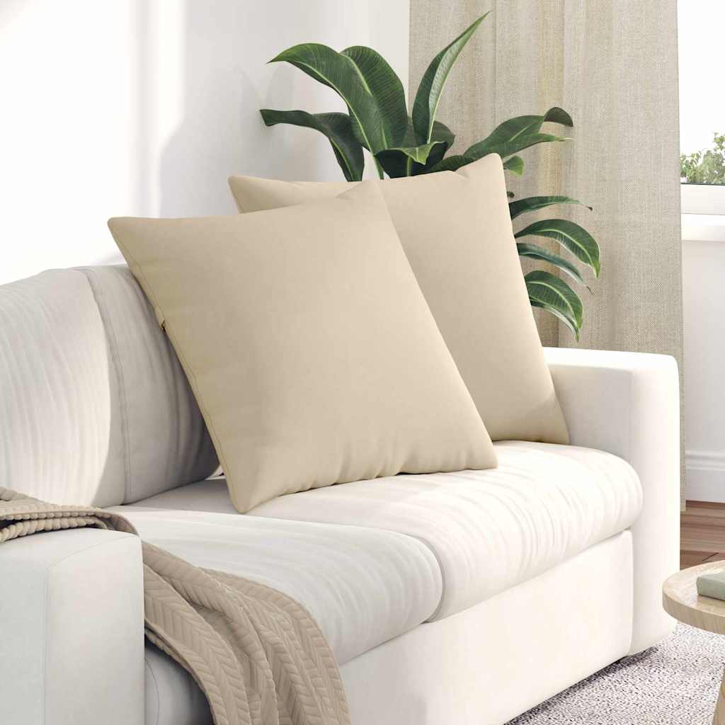 Sofakissen 2 Stück Beige 80 x 80 cm Stoff