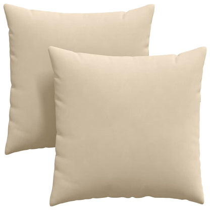 Sofakissen 2 Stück Beige 80 x 80 cm Stoff
