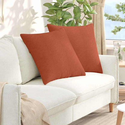 Sofakissen 2 Stück Rot-Orange 80 x 80 cm Cordstoff