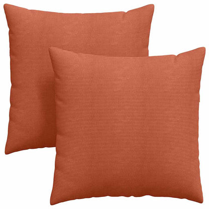 Sofakissen 2 Stück Rot-Orange 80 x 80 cm Cordstoff