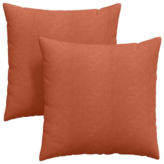 Sofakissen 2 Stück Rot-Orange 80 x 80 cm Cordstoff