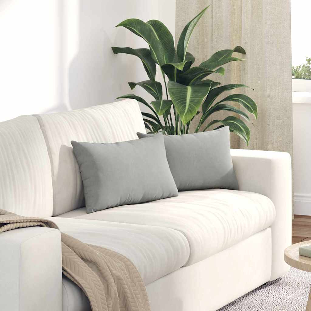 Sofakissen 2 Stück Beige 50 x 30 cm Stoff