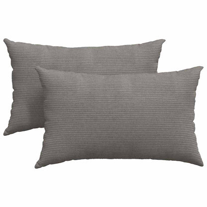 Sofakissen 2 Stück Hellgrau 50 x 30 cm Cordstoff