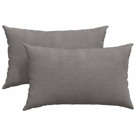 Sofakissen 2 Stück Hellgrau 50 x 30 cm Cordstoff