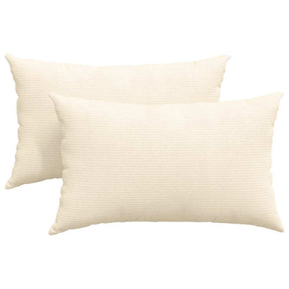 Sofakissen 2 Stück Hellgrau 50 x 30 cm Cordstoff