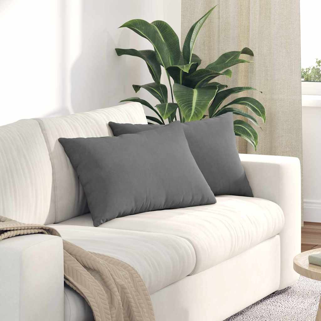 Sofakissen 2 Stück Beige 60 x 40 cm Stoff