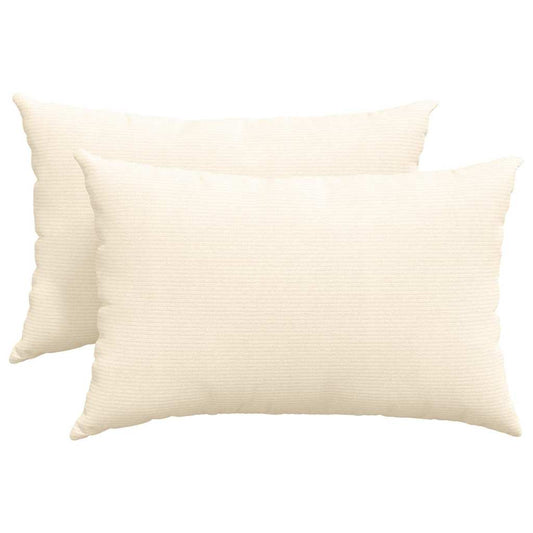 Sofakissen 2 Stück Creme 60 x 40 cm Cordstoff