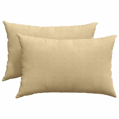 Sofakissen 2 Stück Creme 60 x 40 cm Cordstoff