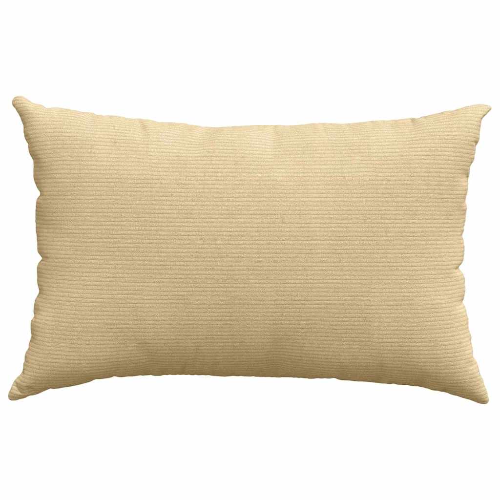 Sofakissen 2 Stück Creme 60 x 40 cm Cordstoff