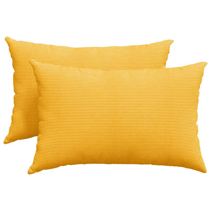 Sofakissen 2 Stück Creme 60 x 40 cm Cordstoff