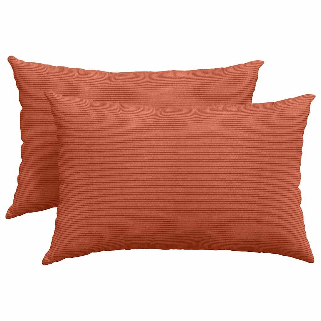 Sofakissen 2 Stück Creme 60 x 40 cm Cordstoff