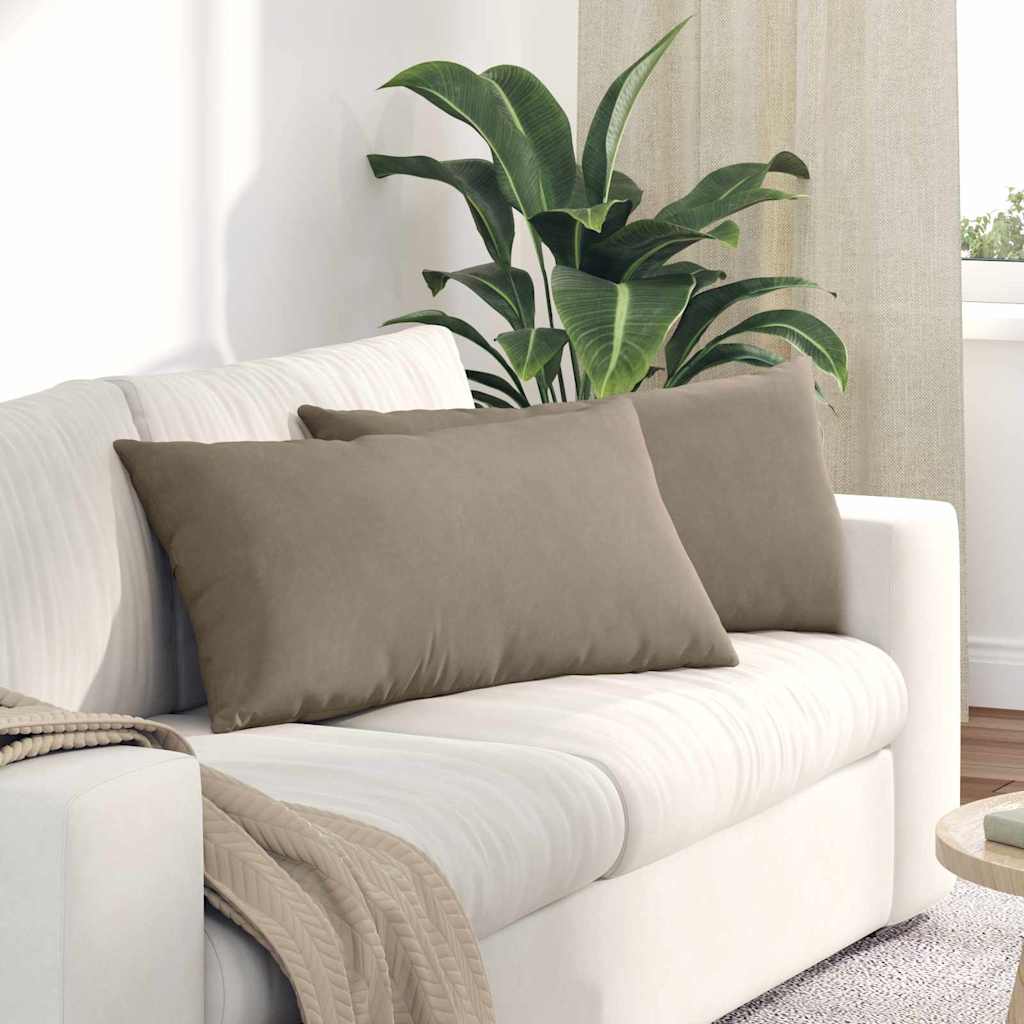 Sofakissen 2 Stück Beige 80 x 40 cm Stoff