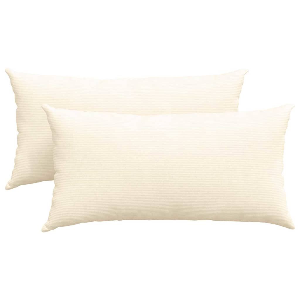 Sofakissen 2 Stück Grau-Grün 80 x 40 cm Cordstoff