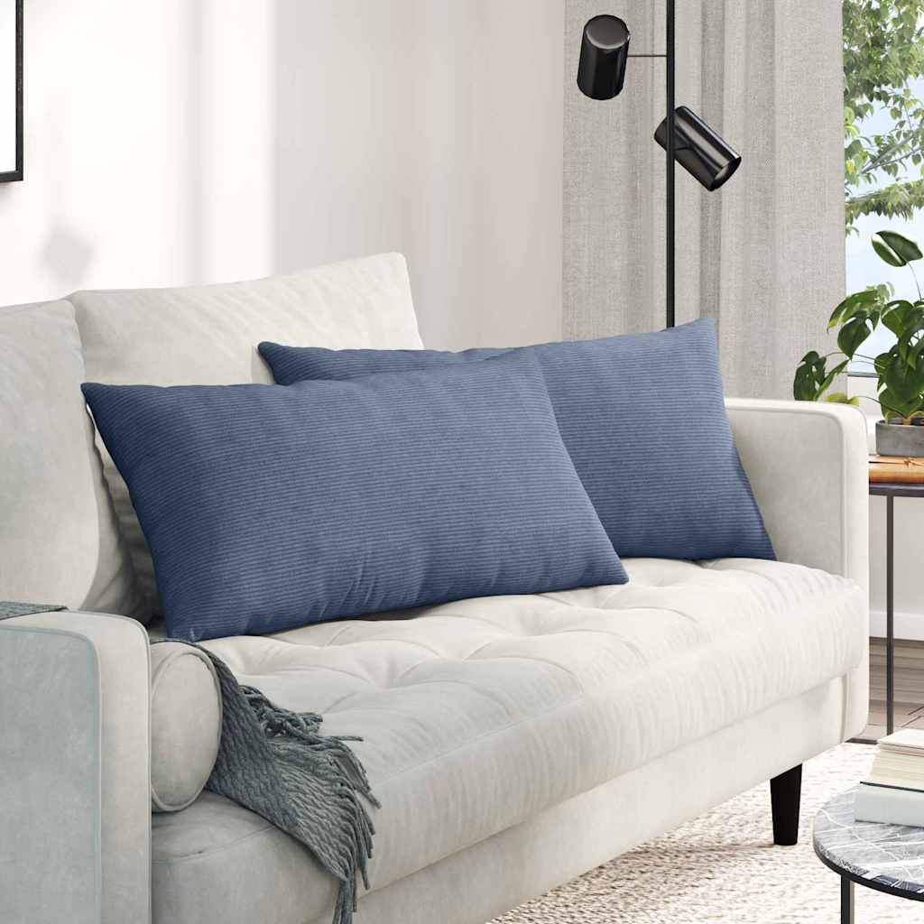 Sofakissen 2 Stück Grau-Grün 80 x 40 cm Cordstoff
