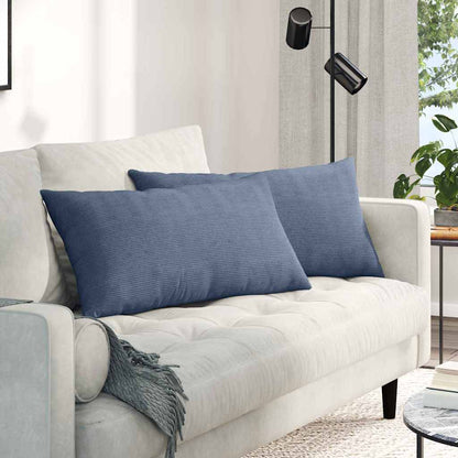 Sofakissen 2 Stück Grau-Grün 80 x 40 cm Cordstoff