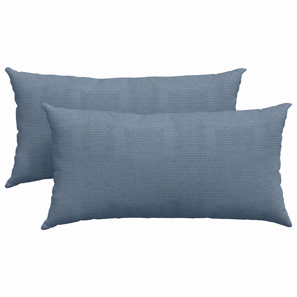 Sofakissen 2 Stück Grau-Grün 80 x 40 cm Cordstoff