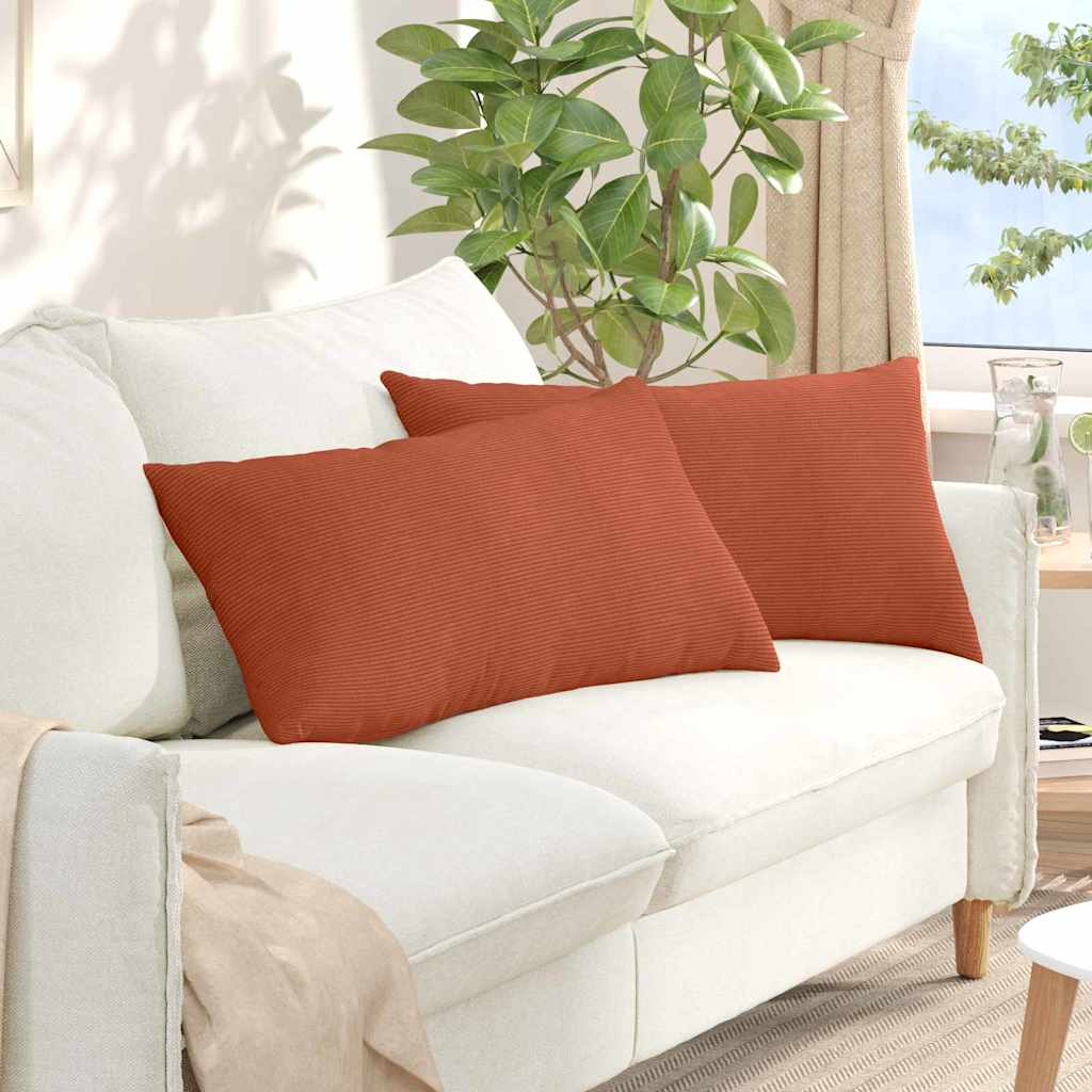 Sofakissen 2 Stück Grau-Grün 80 x 40 cm Cordstoff